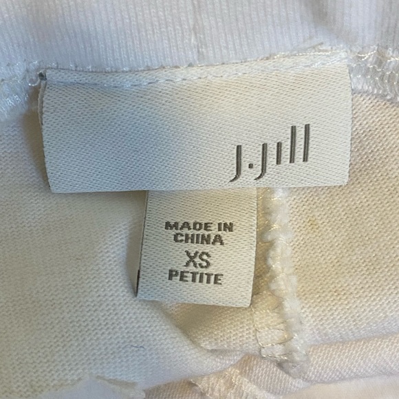 J.Jill Women’s Cropped Cargo Pants White Cotton Drawstring Pockets Size XSP - Picture 5 of 7